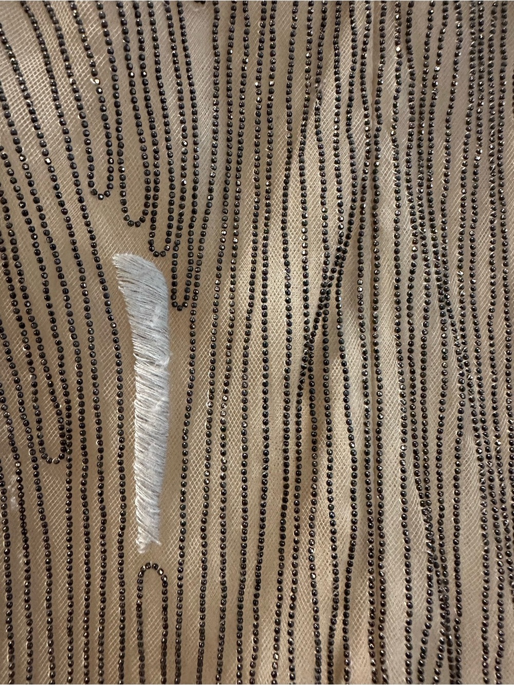 Fendi Cream Linen Pencil Skirt with sheer beaded overlay - Picture 3 of 6